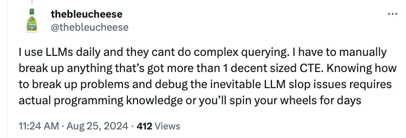 LLM首次取代的编程语言竟是SQL？网友